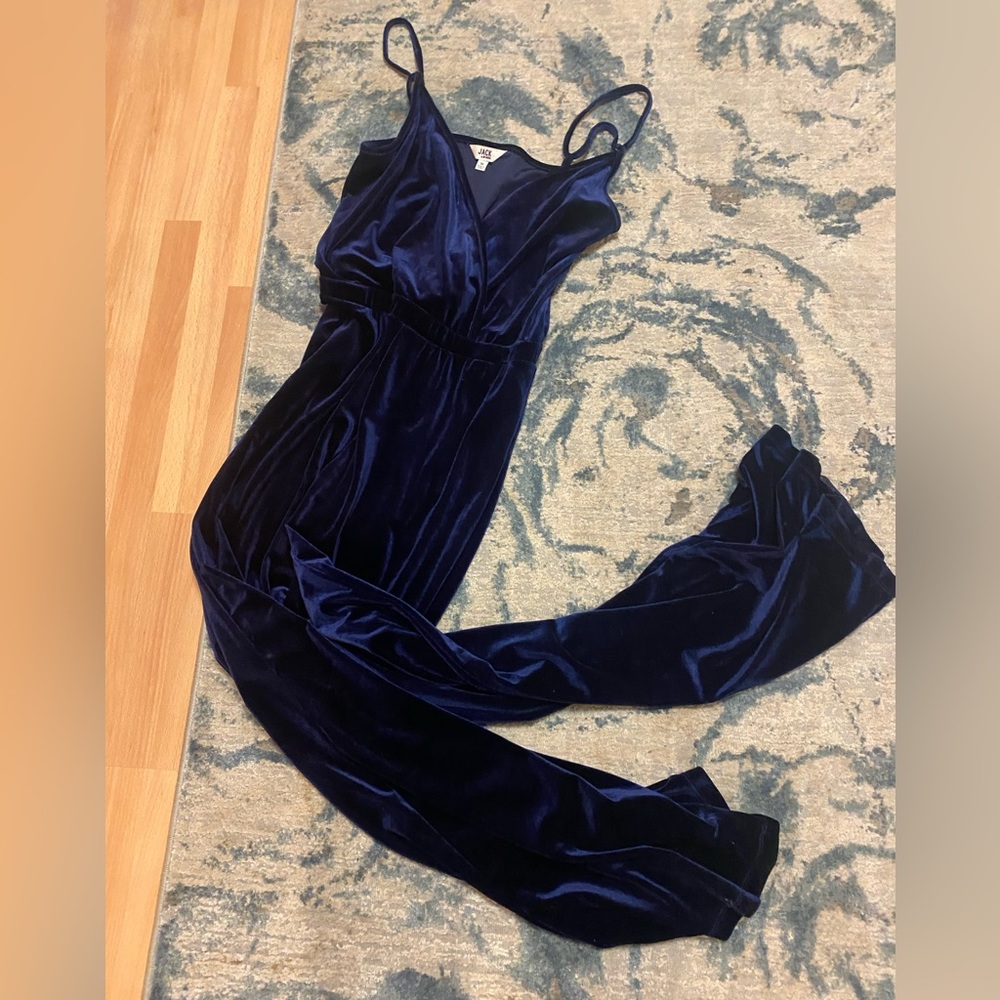 JACK brand dark blue velvet jumpsuit